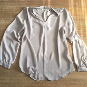 Violet + Claire Light Gray Blouse